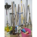 A collection of various garden tools etc