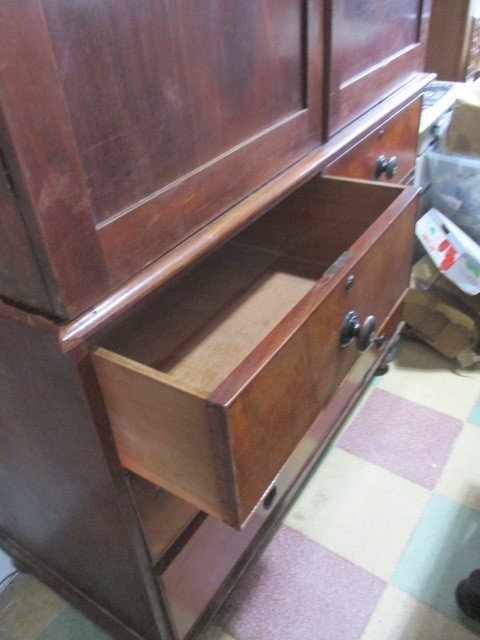 A Victorian mahogany linen press A/F - Image 2 of 11