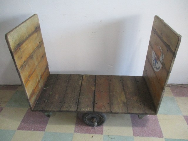 A vintage industrial Youngmans 70kg trolley