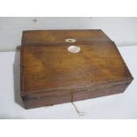 A Victorian mahogany veneered writing slope