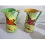 Two Burleigh ware jugs decorated with flamingos, height 24 cm