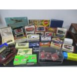 A selection of boxed diecast including Lledo, Oxford, Matchbox, Corgo etc along with catalogues