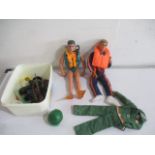 An Action man Eagle Eyes figure with adjustable eyes and action man scuba diving figure with