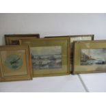 A collection of watercolours and a mirror