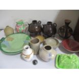 A collection of various studio pottery etc
