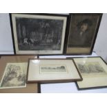 A small collection of etchings and prints