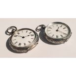 Two continental 935 silver fob watches