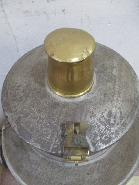 A vintage milk churn with breather top and brass tap. - Image 3 of 5