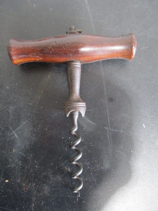 An antique corkscrew, treen and a pipe - Image 2 of 9