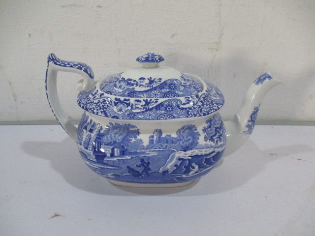 A Spode Copeland Blue Italian tea pot