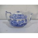 A Spode Copeland Blue Italian tea pot