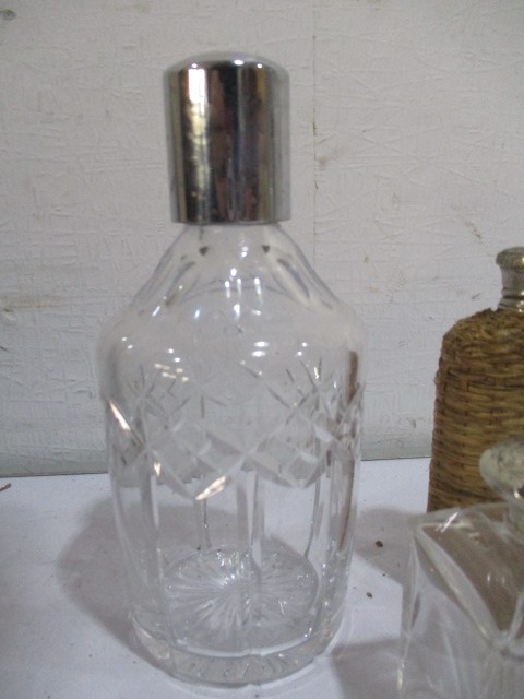 An SCM topped scent bottle along with a hipflask, lidded pot etc - Image 2 of 5