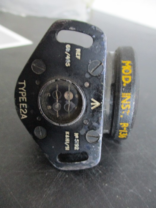 An aeroplane compass with broad arrow stamp, metal map case, trench art lighter along with a perspex - Image 8 of 13