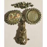 Two Victorian silver mourning brooches ( 1 unmarked) along with a silver sweetheart brooch and an
