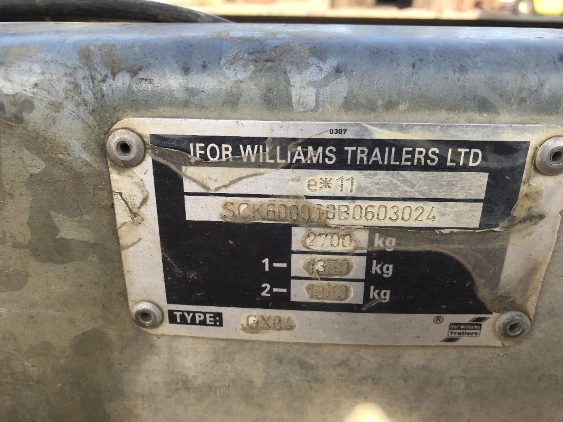 IFOR WILLIAMS GX84 MINI DIGGER TRAILER YEAR 2011 SN:SCK600000B0603024 - Image 3 of 7