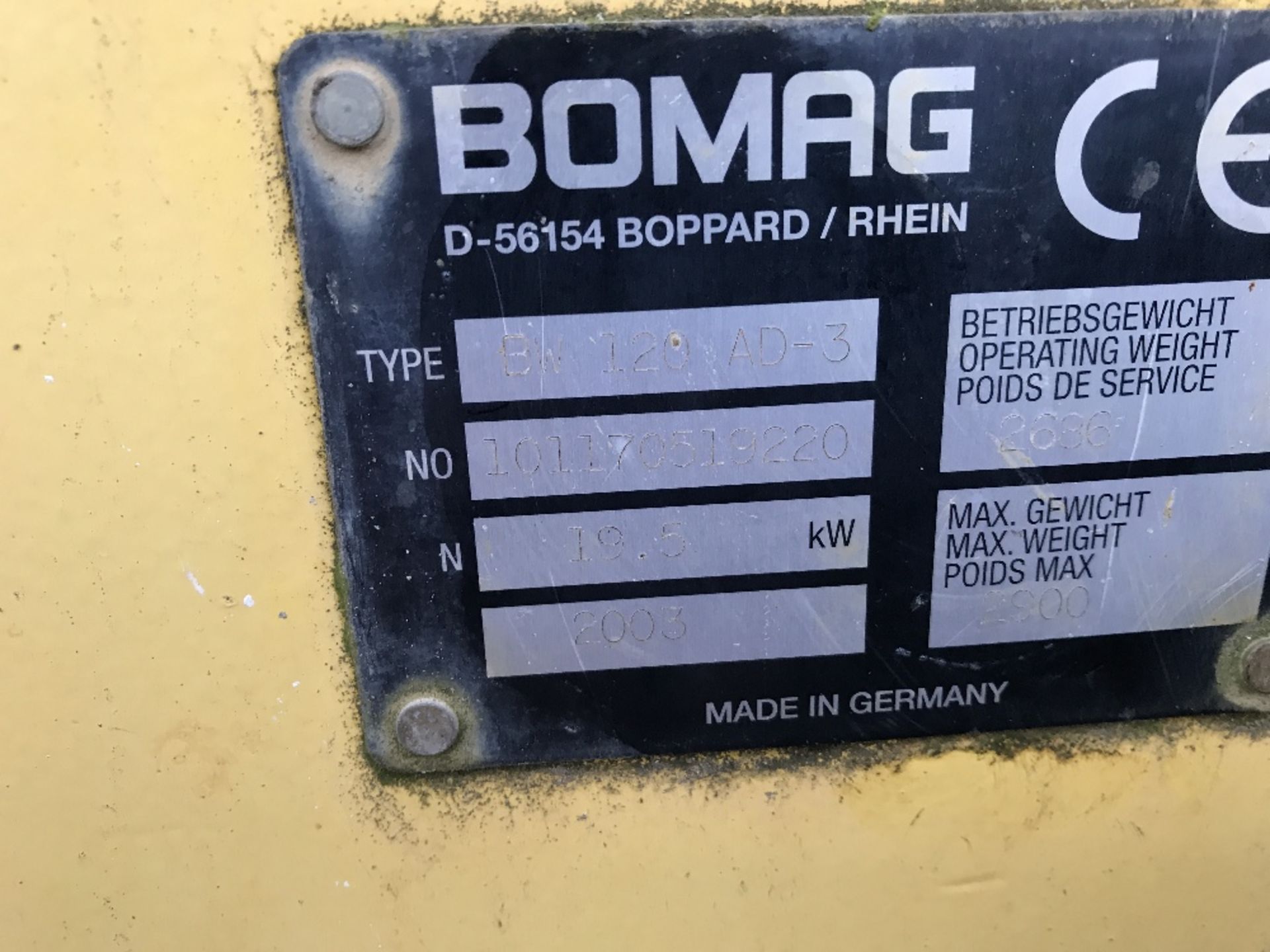 BOMAG BW120AD-3 DD ROLLER YEAR 2003 SN:101170519220 WHEN TESTED WAS SEEN TO DRIVE AND VIBRATE..SEE - Image 4 of 6