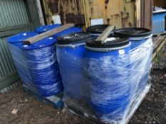 8NO. BLUE PLASTIC DRUMS NO VAT ON HAMMER PRICE