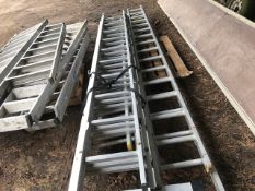 3 X ALUMINIUM LADDERS 2 X 3 STAGE 1 X 2 STAGE DIRECT FROM TRAINING SCHOOL LIQUIDATION