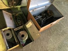 4 X BOXES OF ASSORTED PIPE THREADING TOOLS AND EQUIPMENT