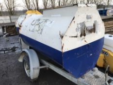 MAINWAY 1000 LITRE TOWED BUNDED DIESEL BOWSER C/W 12 VOLT PUMP, YEAR 2006 BUILD