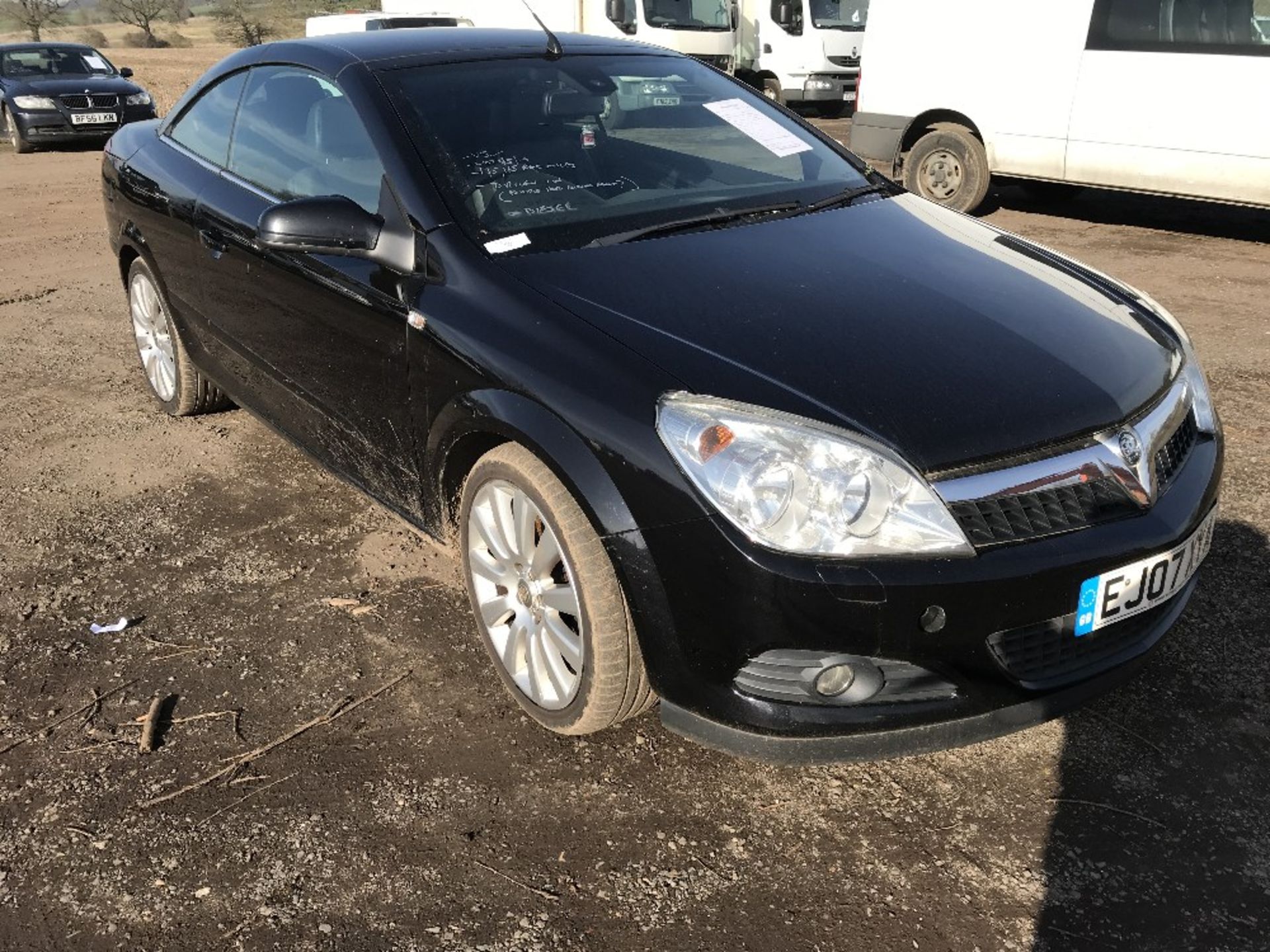 Vauxhall Astra convertable, diesel, black, 135,165 rec.miles, REG. EJ07 XYA, WITH V5 AND TEST TO 8.
