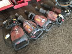 5 X HEAVY HILTI BREAKERS, 3 X TE1000 PLUS 2 X OTHERS ..CONDITION UNKNOWN, UNTESTED.