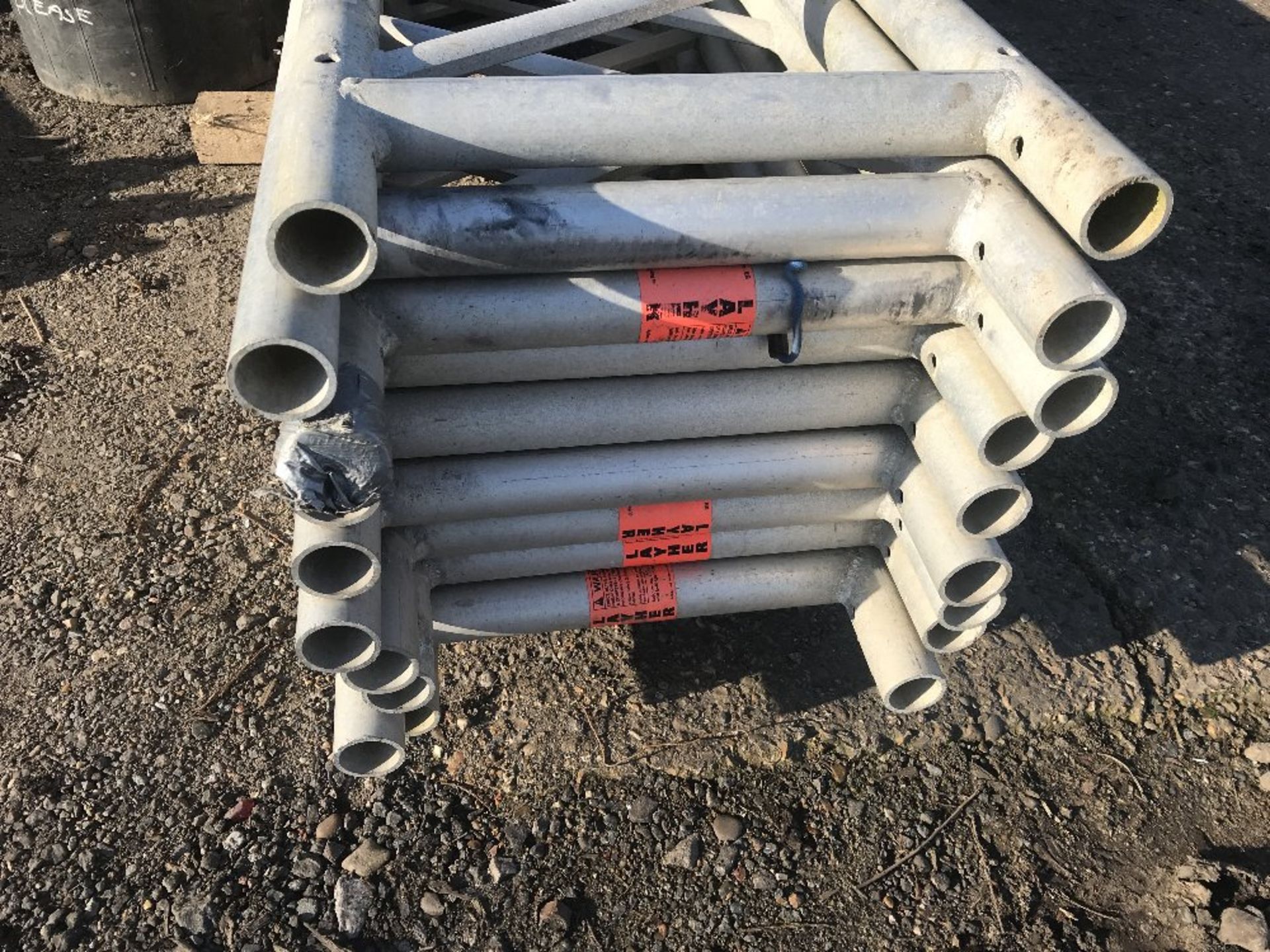 Pack of 10no. Layher aluminium scaffold lattice beams, 25ft length approx. c/w connectors - Image 4 of 5
