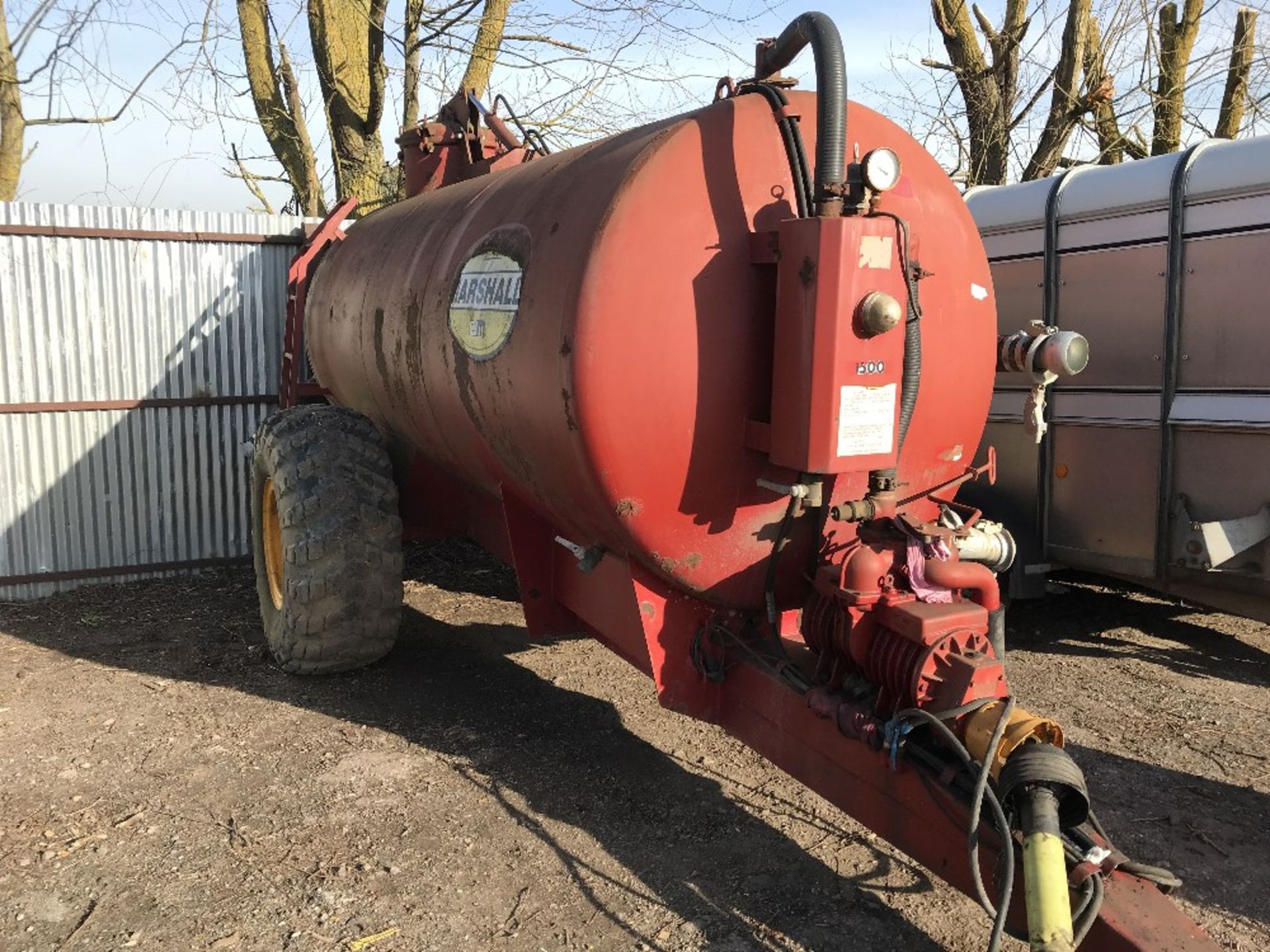 Marshall single axled vacuum tanker c/w top fill. Direct from completion of wheel wash emptying