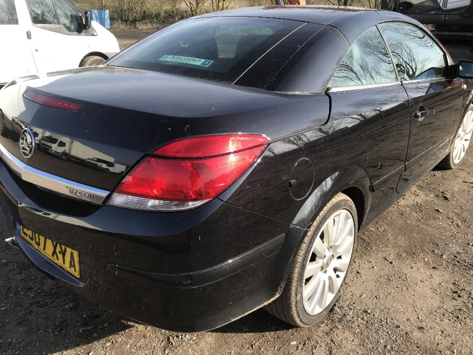 Vauxhall Astra convertable, diesel, black, 135,165 rec.miles, REG. EJ07 XYA, WITH V5 AND TEST TO 8. - Image 3 of 6