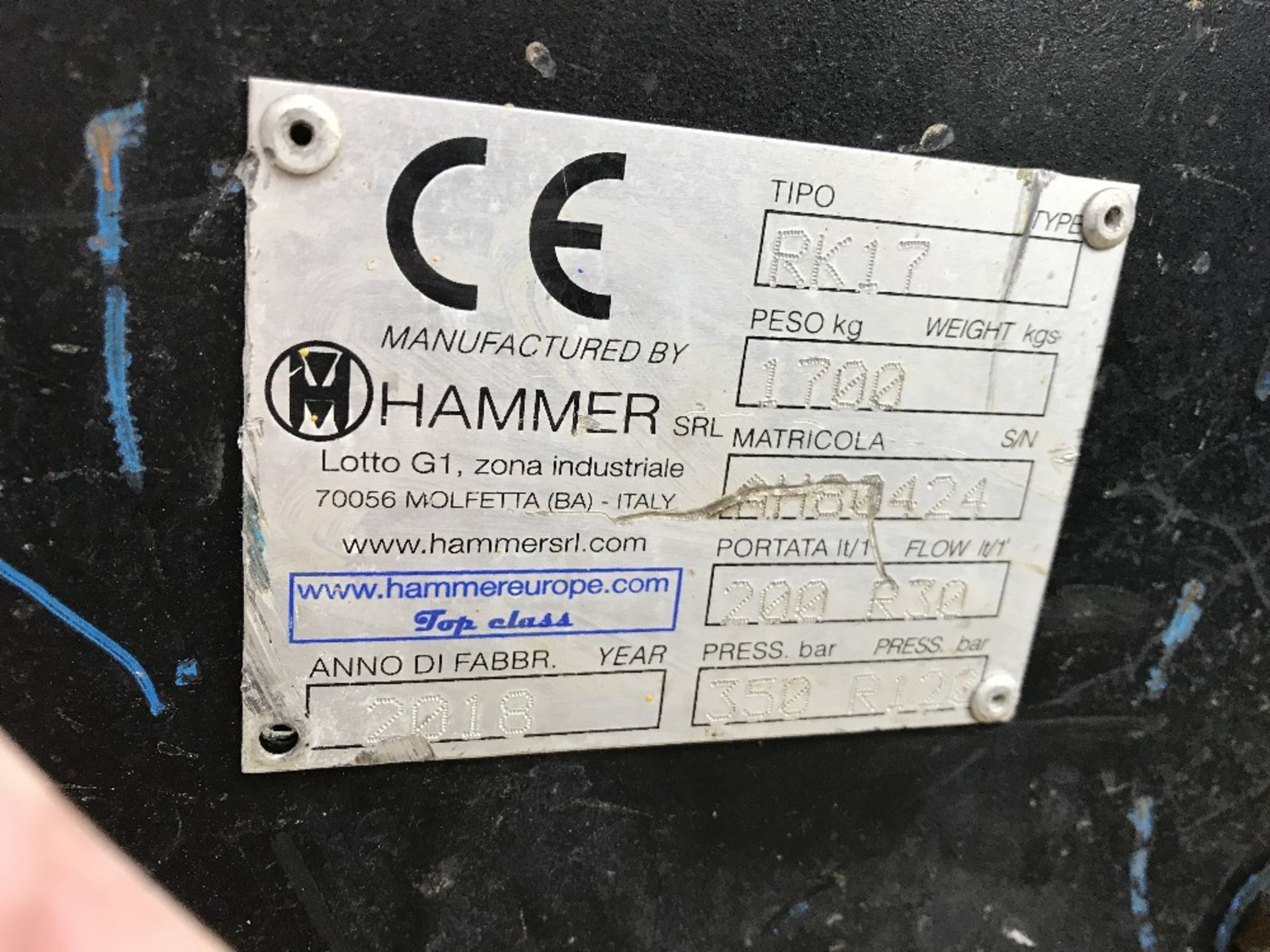 HAMMER RK17 MUNCHER YEAR 2018 50MM PINS SUITABLE FOR 8 TONNE EXCAVATOR - Image 4 of 4