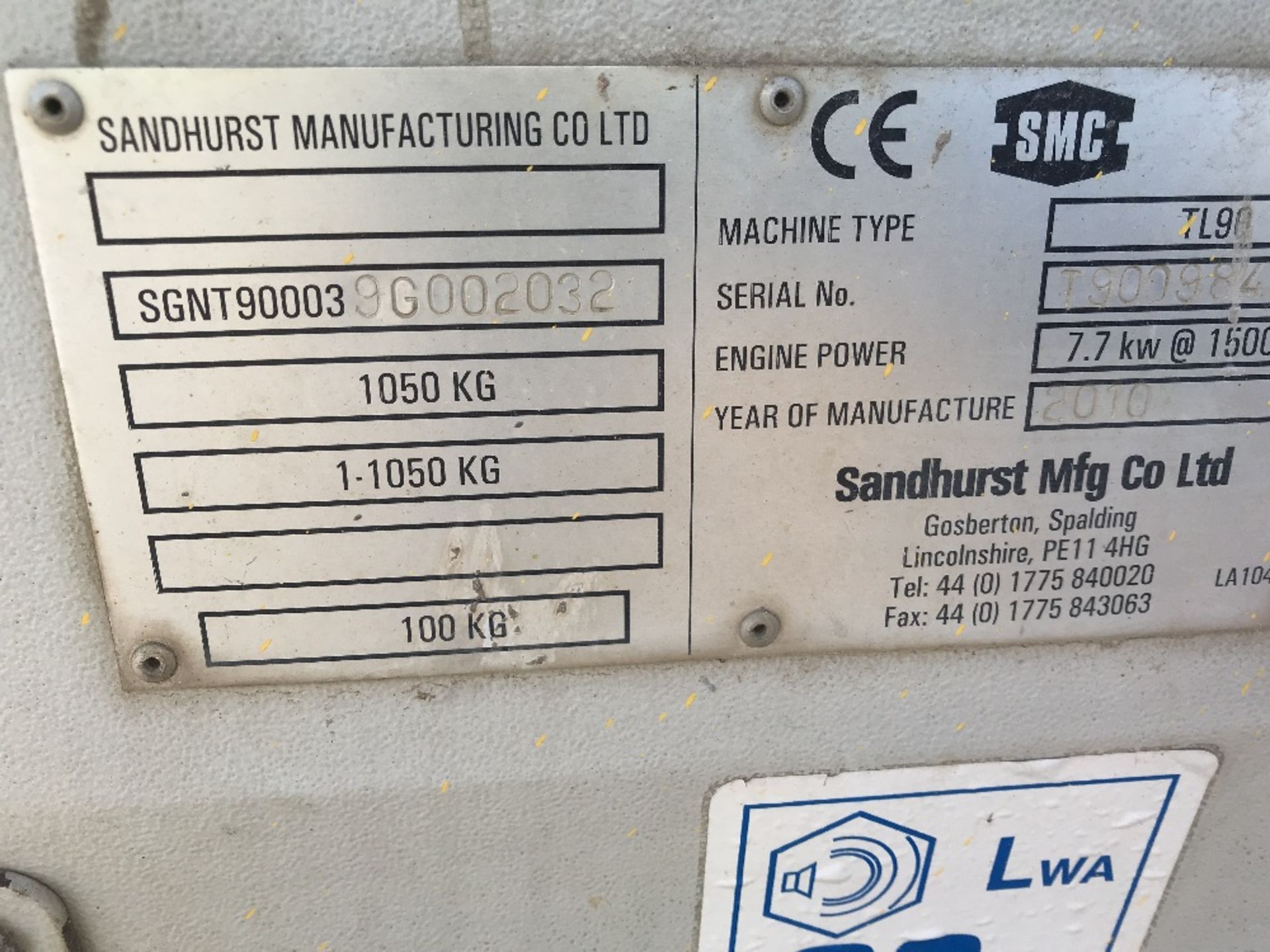 SMC TL90 TOWED LIGHTING TOWER SET YEAR 2010 BUILD PN:8832FC WHEN TESTED WAS SEEN TO RUN AND MAKE - Image 5 of 7