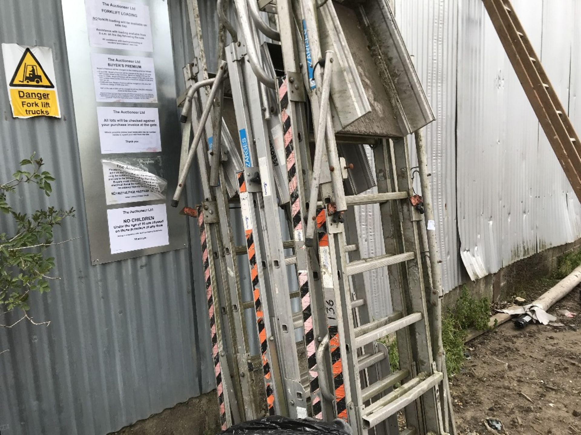 3 X LARGE ZARGES TYPE STEP LADDERS - Image 2 of 2