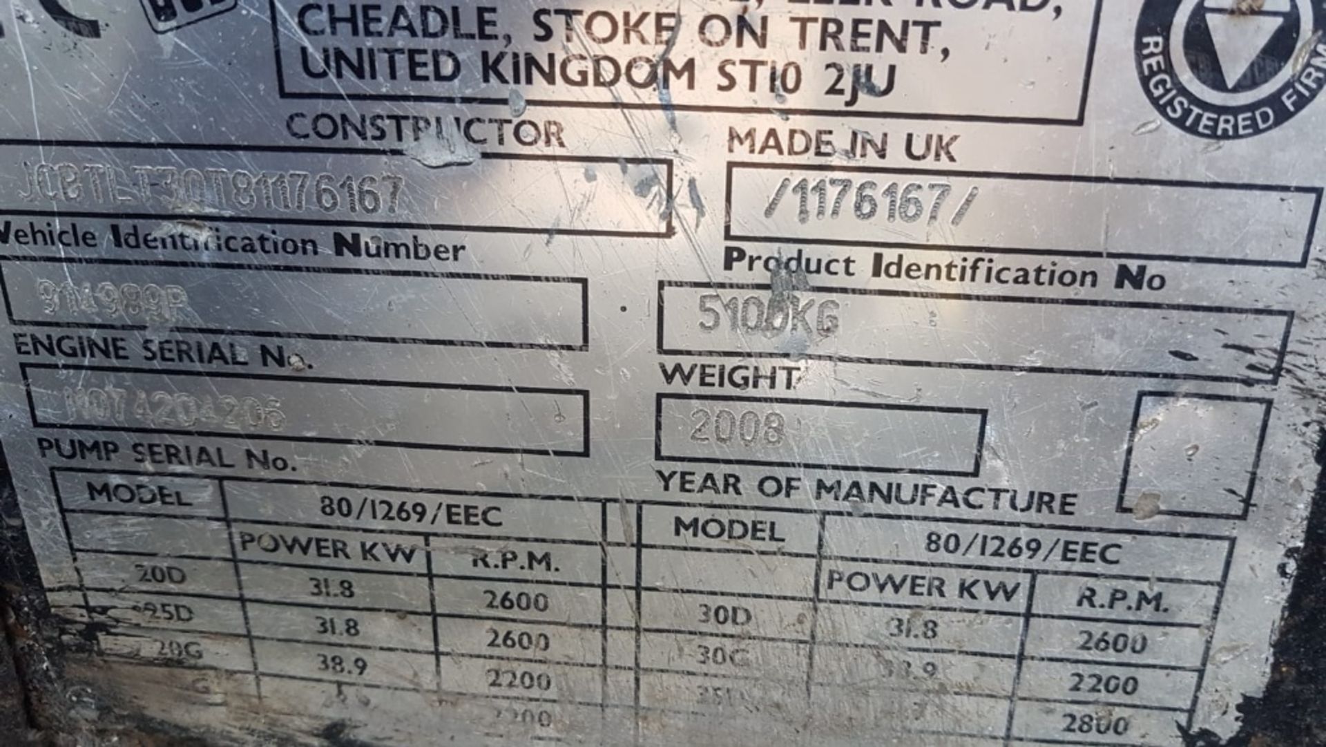 JCB TLT30D DIESEL TELETRUCK, YEAR 2008. SN:1176167......LOCATED IN CHIGWELL, ESSEX VENDORS NOTES: - Image 2 of 4