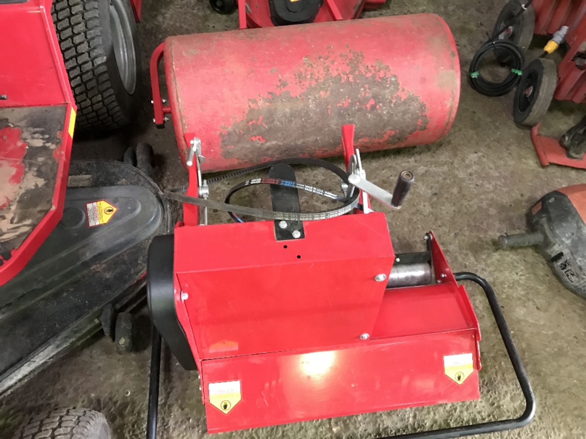 COUNTAX D18-50 RIDE ON MOWER DIESEL ENGINE WITH COLLECTOR ALSO COMES WITH SLITTER ROLLER TRAILER AND - Image 8 of 9