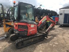 KUBOTA U27-4 RUBBER TRACKED EXCAVATOR, YEAR 2014