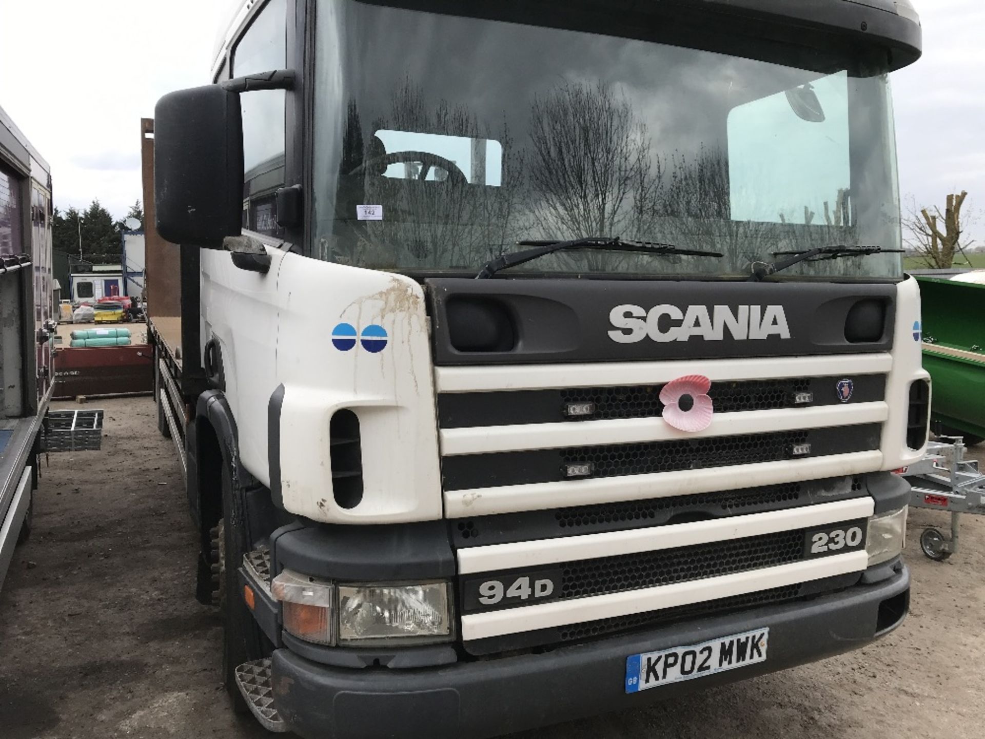 SCANIA 94D230 BEAVERTAIL PLANT LORRY - REG:KP02 MW1C TEST EXPIRED when tested was seen to start,