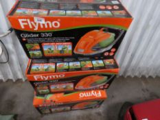 3 X FLYMO GLIDER 330 MOWERS, BOXED