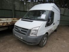 FORD TRANSIT 115T350 HIGH TOP PANEL VAN, NON RUNNER. REG:WJ61 VSK, WITH V5 AND TEST TO 18.6.2019