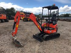 2017 KUBOTA U17-3 MINI DIGGER, PIPED, BLADE, QUICK HITCH, SN: 29177, RECORDED HOURS: 961 WHEN TESTED