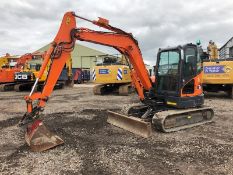 2016 DOOSAN DX63-3 EXCAVATOR, BLADE, Q/H, RUBBER TRACKS, 2 PIPE HYDRAULICS, CHECK VALVES, SN: