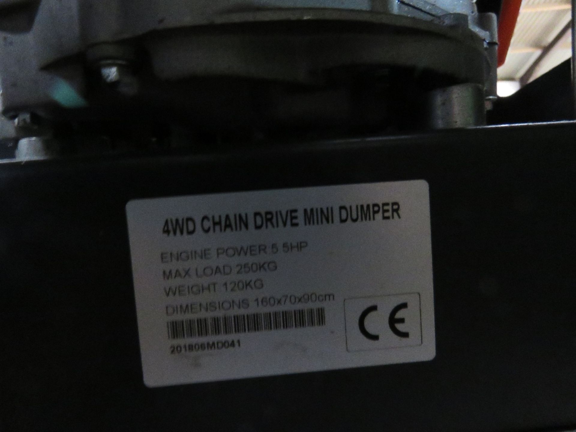 KT MD250C 4WD MINI DUMPER, PETROL ENGINED - Image 4 of 5