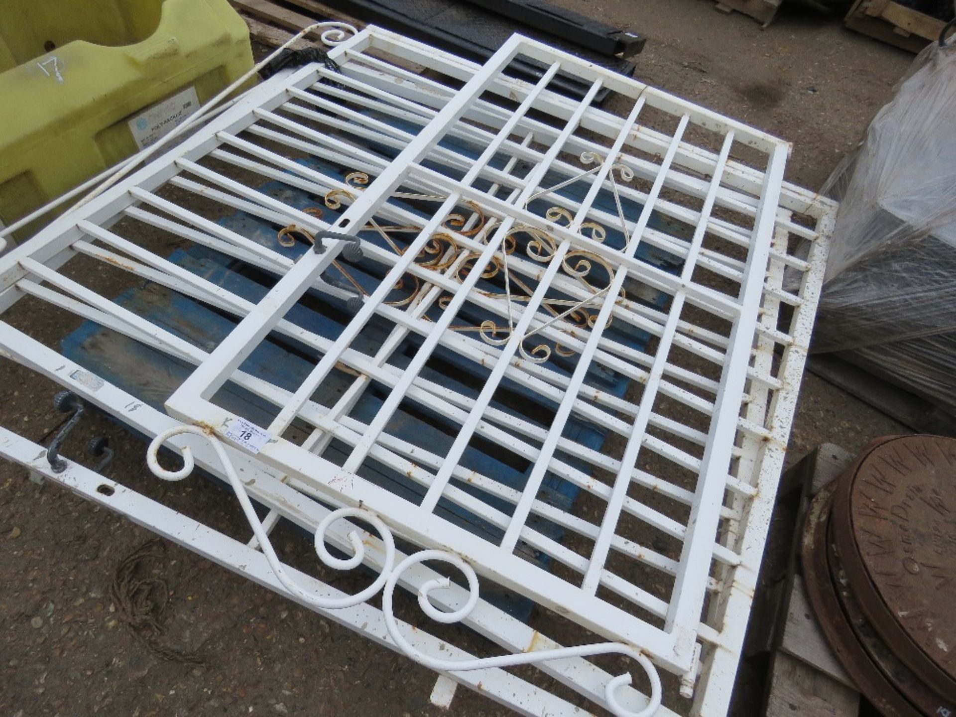 PAIR OF ORNATE IRON GATES TO SUIT 10FT OPENING APPROX. WITH ADDITIONAL SIDE GATE - Image 2 of 2