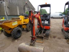 KUBOTA KX015-4 1.5TONNE MINI DIGGER, YEAR 2015 BUILD. SUPPLIED WITH 2 X BUCKETS AS SHOWN, QUICK