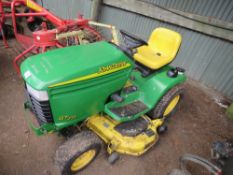 JOHN DEERE GT235 RIDE ON MOWER YR2003 WHEN TESTED WAS SEEN TO RUN AND DRIVE