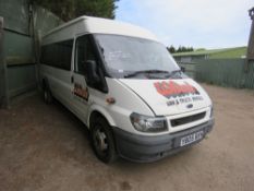 FORD TRANSIT 17-SEATER MINIBUS, NON RUNNER, REG: YB05 BXN, WITH V5 15\% BP ON THIS LOT
