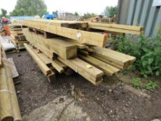 3 X PALLETS OF MIXED TIMBER POSTS AND TIMBERS, 2 - 3.6METRES APPROX