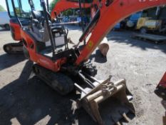 KUBOTA KX015-4 1.5TONNE MINI DIGGER, YEAR 2015 BUILD. SUPPLIED WITH 3 X BUCKETS AS SHOWN, QUICK