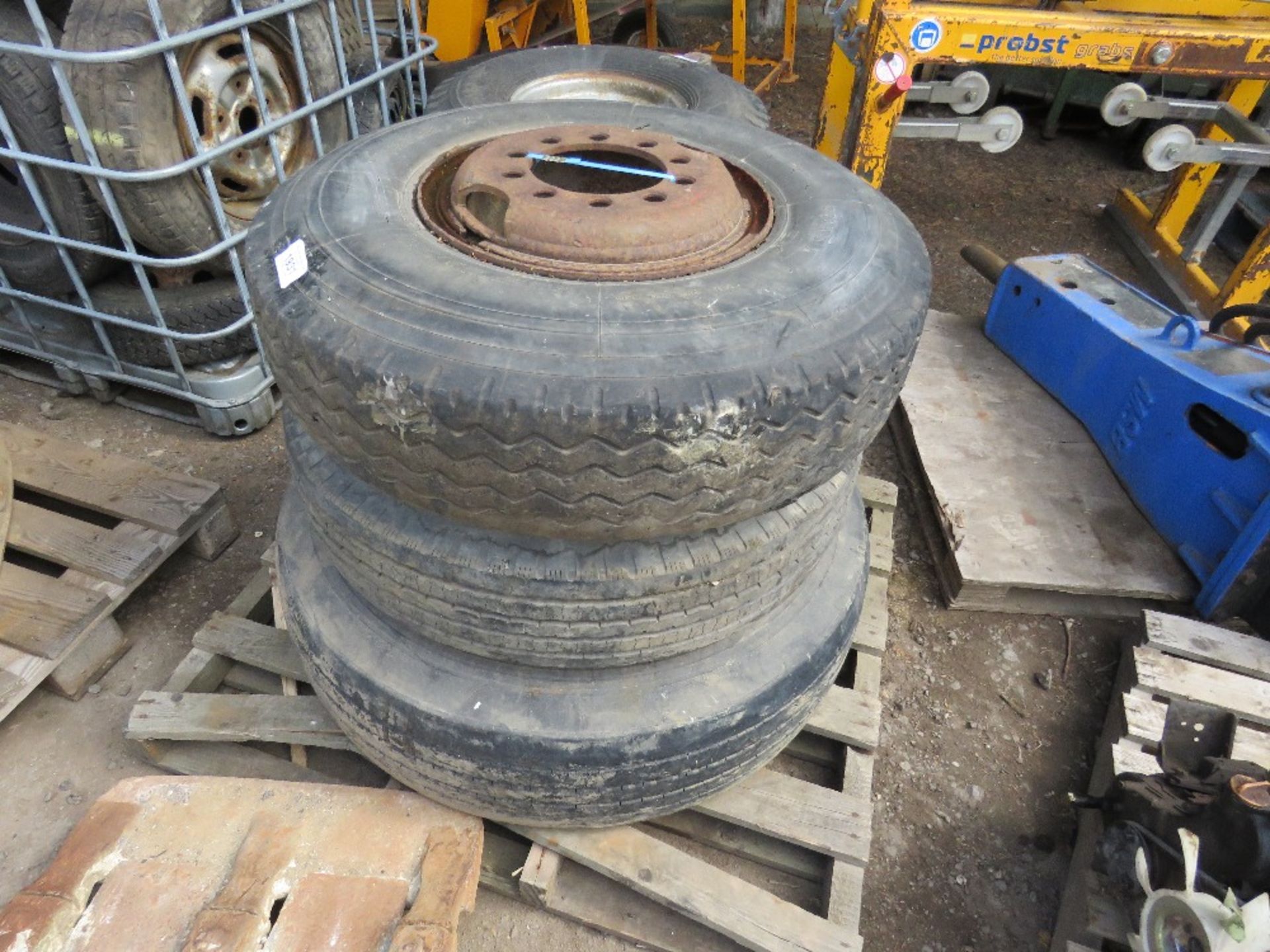 3no. Commercial wheels and tyres
