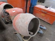 BELLE MINIMIX150 110 VOLT CEMENT MIXER, BELT AND GUARD MISSING, REQUIRES ATTENTION