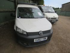 VOLKSWAGEN CADDY VAN GU62 YBW WITH V5 TEST EXPIRED 02/05/19 NO VAT ON HAMMER PRICE ALL AROUND CAMERA